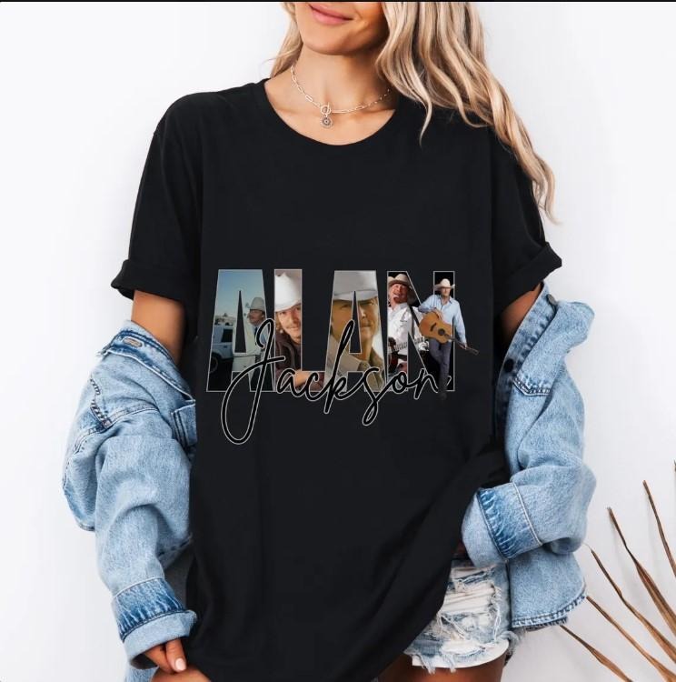 Alan Jackson shirt, 90's country music black tee Hoodie, Sweatshirt | ZylaModa.com