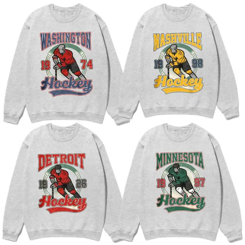 All Teams Hockey Retro Style Sweatshirt, Retro Hockey Sweatshirt, Fan Gifts Sweatshirt T-Shirts, Hoodie | ZylaModa.com