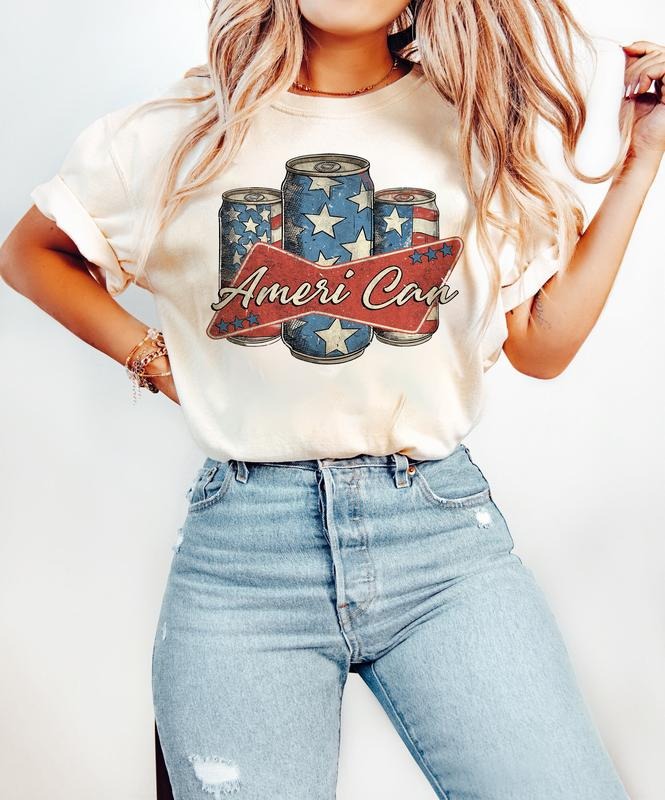 Ameri Can Shirt, Retro American Flag Shirt, 4th Of July Shirt, Merica Shirt, Party In The USA, Memorial Day, Patriotic...