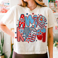 America Retro Checkered Shirt 4th of July Patriotic Coquette USA Star Bow Graphic Unisex Crewneck Hoodie, Sweatshirt
