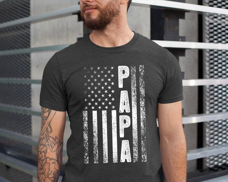American Flag Papa Shirt, Papa Flag tshirt, Papa  T-shirt, sweater and Hoodie Sweatshirt | ZylaModa.com