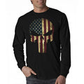 American Flag Patriotic Skull Tactical Long Sleeve Men's T-Shirt Hoodie, Sweatshirt | ZylaModa.com