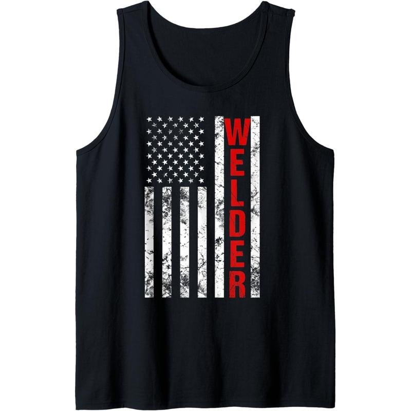 American Flag Welder Tank Top T-Shirts, Hoodie, Sweatshirt | ZylaModa.com
