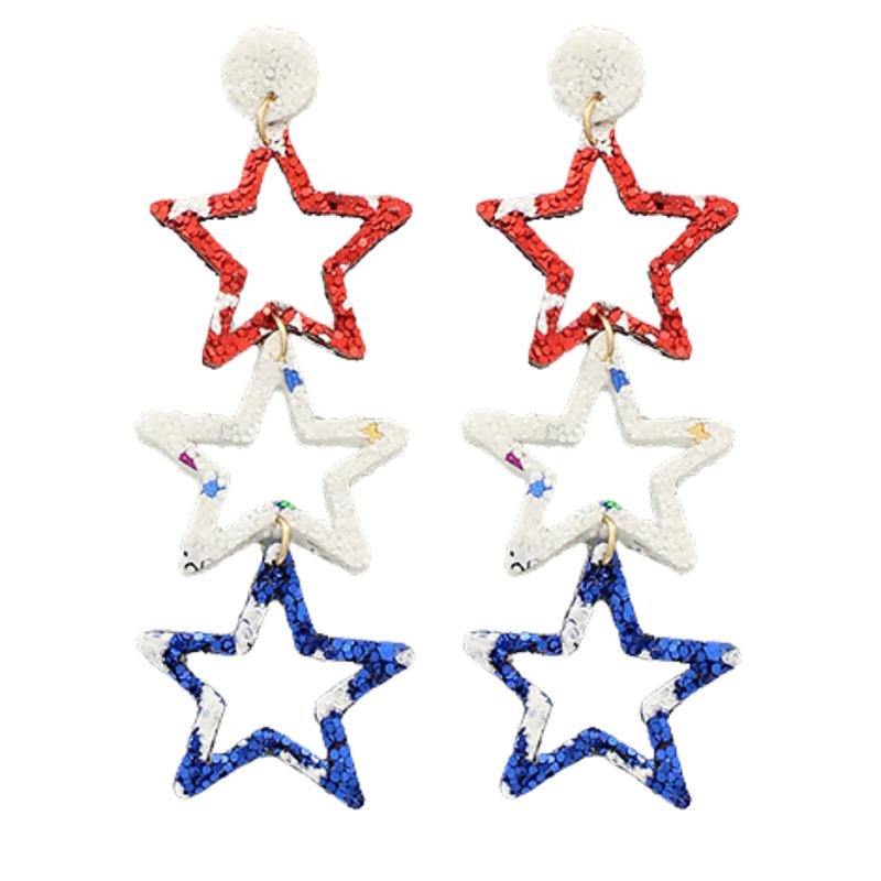 American Glitter Star Earrings T-Shirts, Hoodie, Sweatshirt | ZylaModa.com