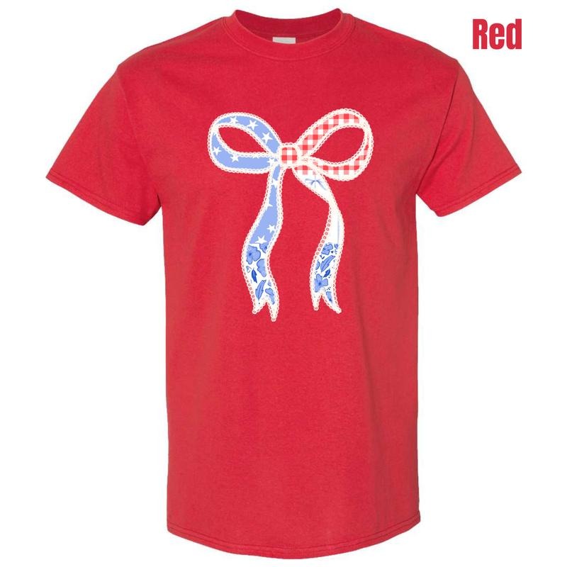 Americana Bow Gildan Short Sleeve T-Shirt 'NLB' Hoodie, Sweatshirt | ZylaModa.com