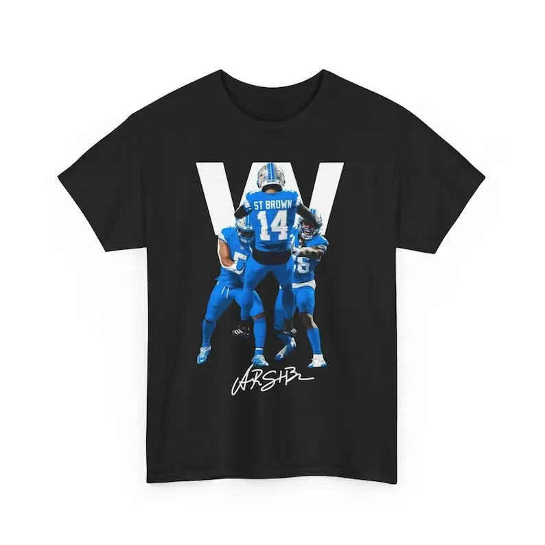 Amon-Ra St. Brown T Shirt Detroit Tee Amon-Ra Touchdown Celly, Graphic Tee Football Streetwear Cotton Unisex Short Sleeve...