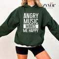 Angry Music Heavy Metal Hoodie Casual Street Style Fleece Fabric Pullover Hooded Sweatshirt for Women for Men T-Shirts