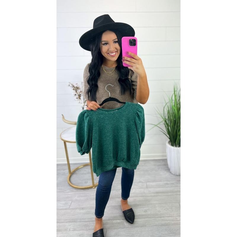 Anna Short Puff Sleeve Sweater T-Shirts, Hoodie, Sweatshirt | ZylaModa.com