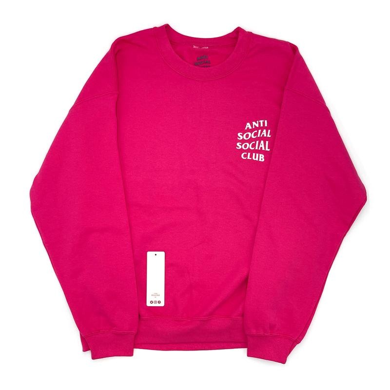 AntiSocial Social Club Crewneck Pink White ASSW330 Men's Size M-L T-Shirts, Hoodie, Sweatshirt | ZylaModa.com