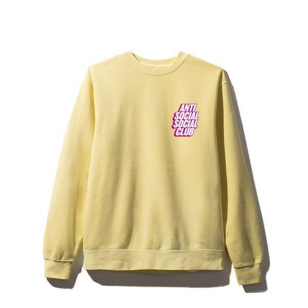 Antisocial Social Club Blocked Yellow Crewneck ASSW423 Men's Size M-XL T-Shirts, Hoodie, Sweatshirt | ZylaModa.com
