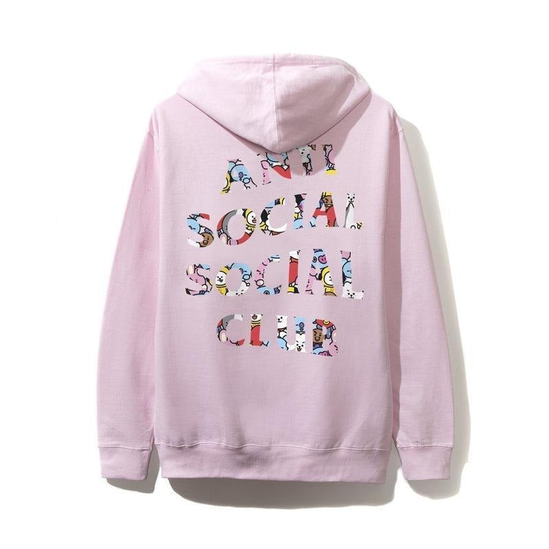 Antisocial Social Club X BT21 Collab - Blended Pink Hoodie T-Shirts, Sweatshirt | ZylaModa.com
