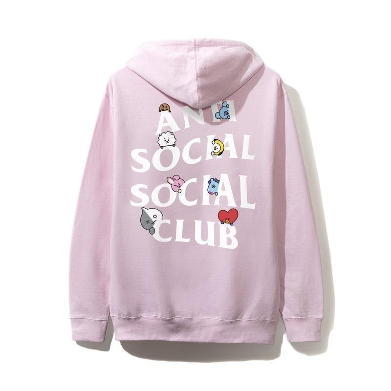 Antisocial Social Club X BT21 Collab - Peekaboo Pink Hoodie T-Shirts, Sweatshirt | ZylaModa.com