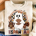 Aqui Espantan Mexican Halloween Conquette Boo Boo Ghost T-shirt Sweatshirt, Spanish Halloween Conchas Ghost T-shirt,...