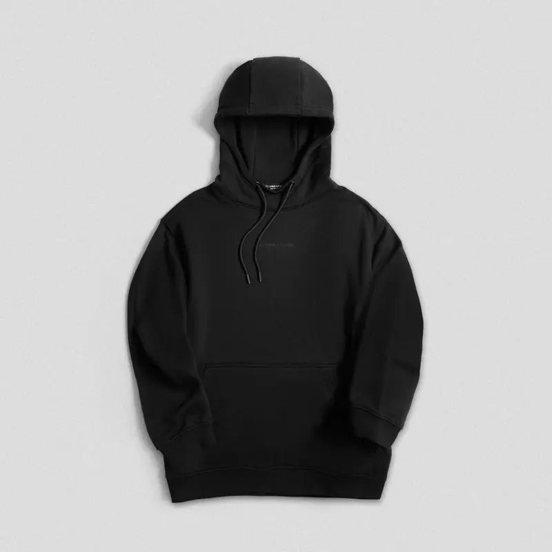 Ascend Mockneck Hoodie - Black, Men's Thermal Pullover with Smooth Fleece Finish T-Shirts, Sweatshirt | ZylaModa.com