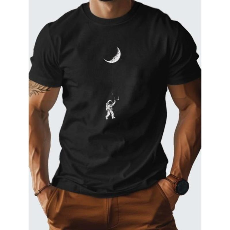 Astronaut Kite Moon Design pure cotton men's T-shirt comfort fit Made in USA Hoodie, Sweatshirt | ZylaModa.com