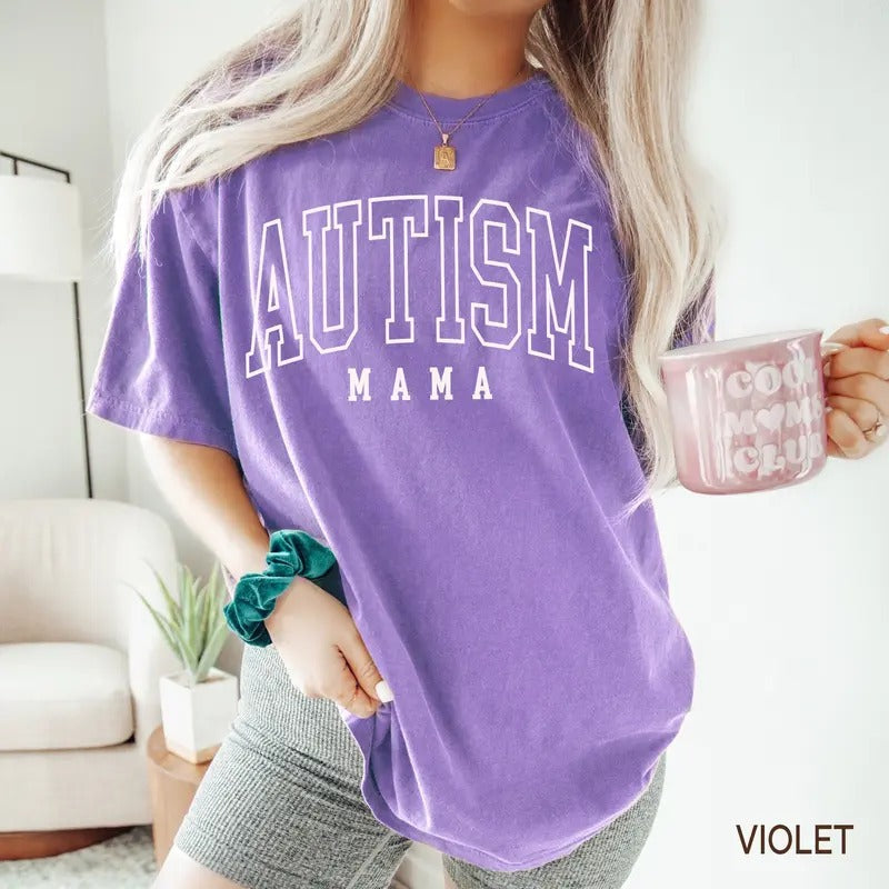 Autism Mama Shirt, Autism Mom Shirt, Varsity Autism Shirt, Gift For Autism Mom T-Shirt, Autism Awareness Neurodiversity...