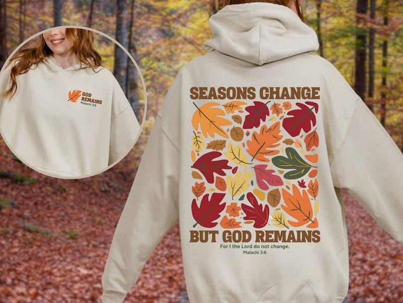 Autumn Christian Hoodie Fall Season Christian Hoodies Sweatshirt God Bible Verse Shirt Christianity Clothing New Believer...