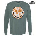 Autumn Floral Happy Face Long Sleeve Comfort Colors T-Shirt 'NLB' Hoodie, Sweatshirt | ZylaModa.com
