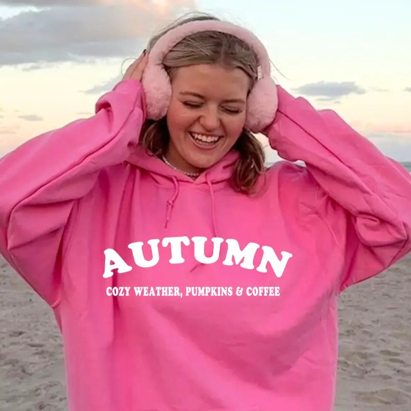 Autumn Hoodie, Fall Hoodie, Trendy Fall hoodie, Oversized Fall Autumn Hoodie Trendy Ribbon Hoodie Cute Coquette Pullover...