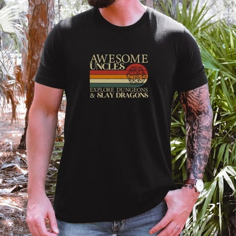 Awesome Uncles Slay Dragons Shirt, DND RPG Gamer Tee, Dungeon Master Sweatshirt for Uncle, Uncle DnD Shirt Hoodie
