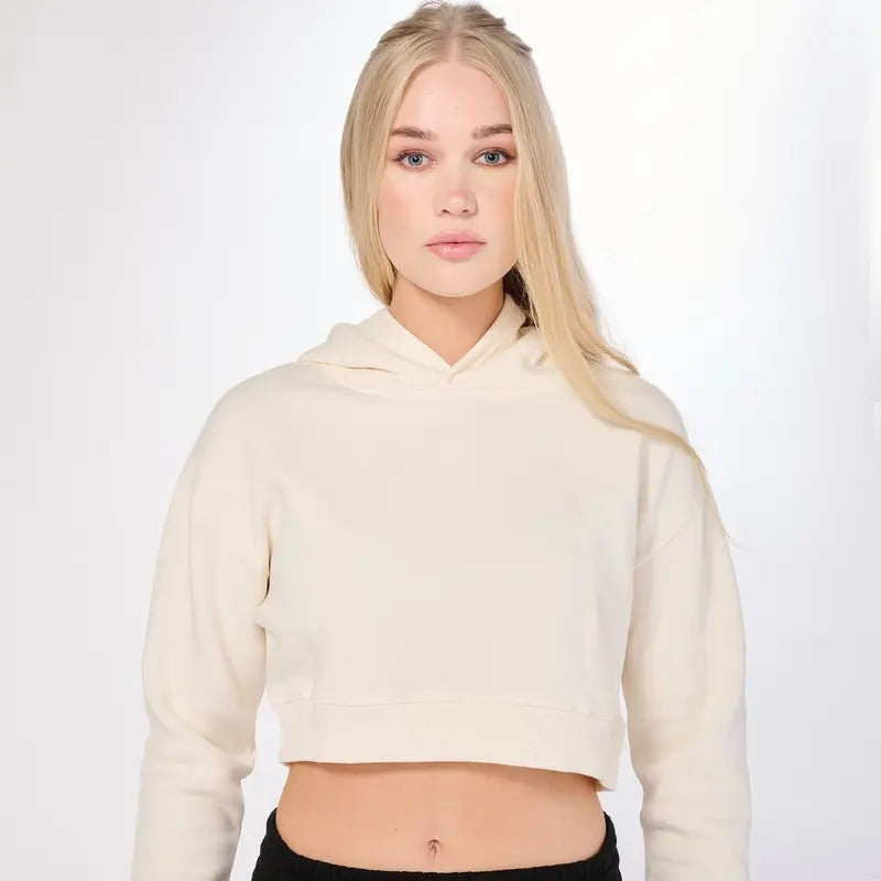 Axism Women's Crop Hoodie 5102 Fleece Soft Cotton Pullover Casual Comfortable Long Sleeve Machine Washable Regular Fit -...