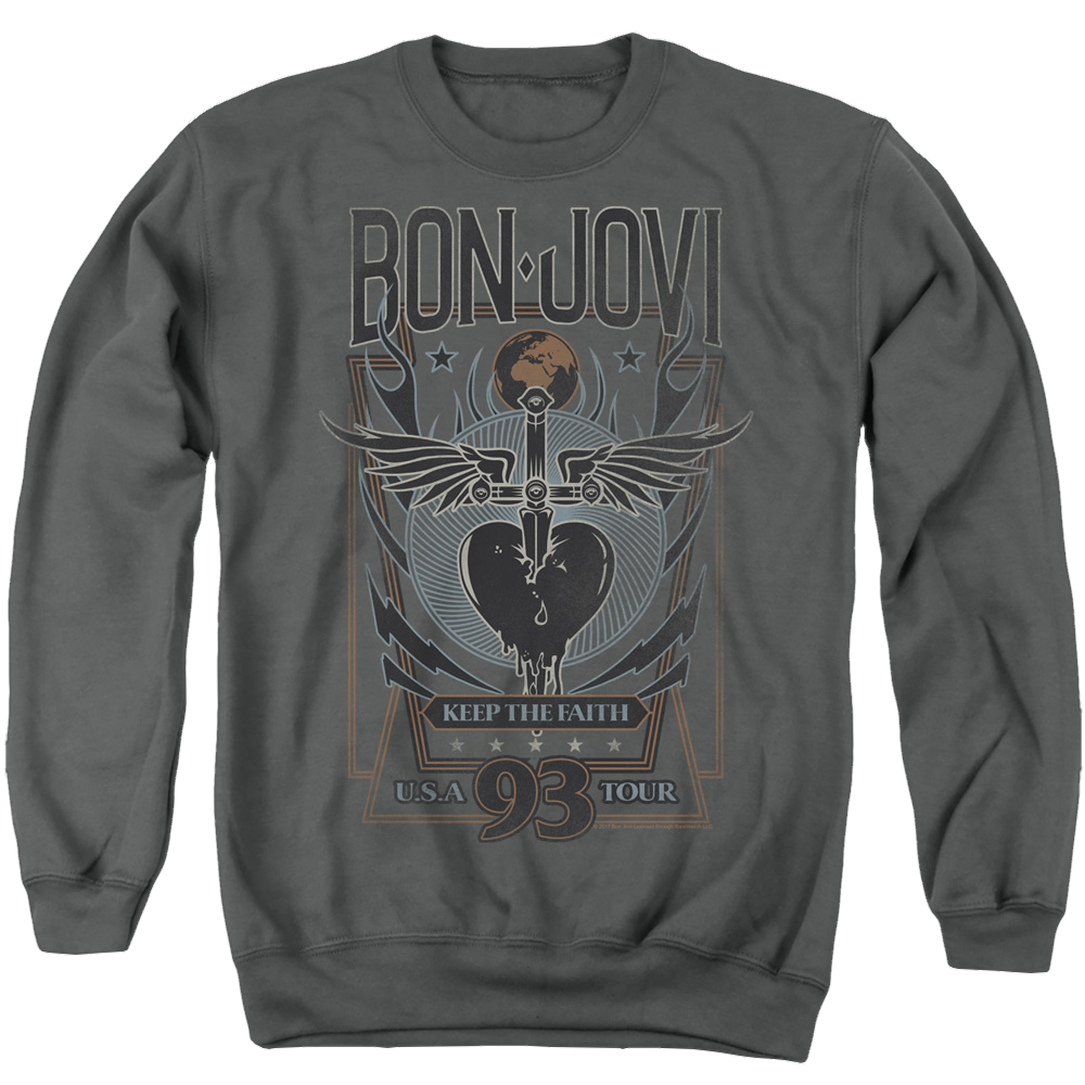 Bon Jovi Keep The Faith - Men's Crewneck Sweatshirt T-Shirts, Hoodie | ZylaModa.com