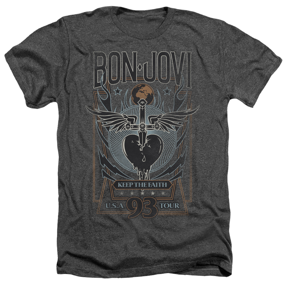 Bon Jovi Keep The Faith - Men's Heather T-Shirt Hoodie, Sweatshirt | ZylaModa.com