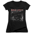 Bon Jovi Slippery Cover - Juniors V-Neck T-Shirt Hoodie, Sweatshirt | ZylaModa.com