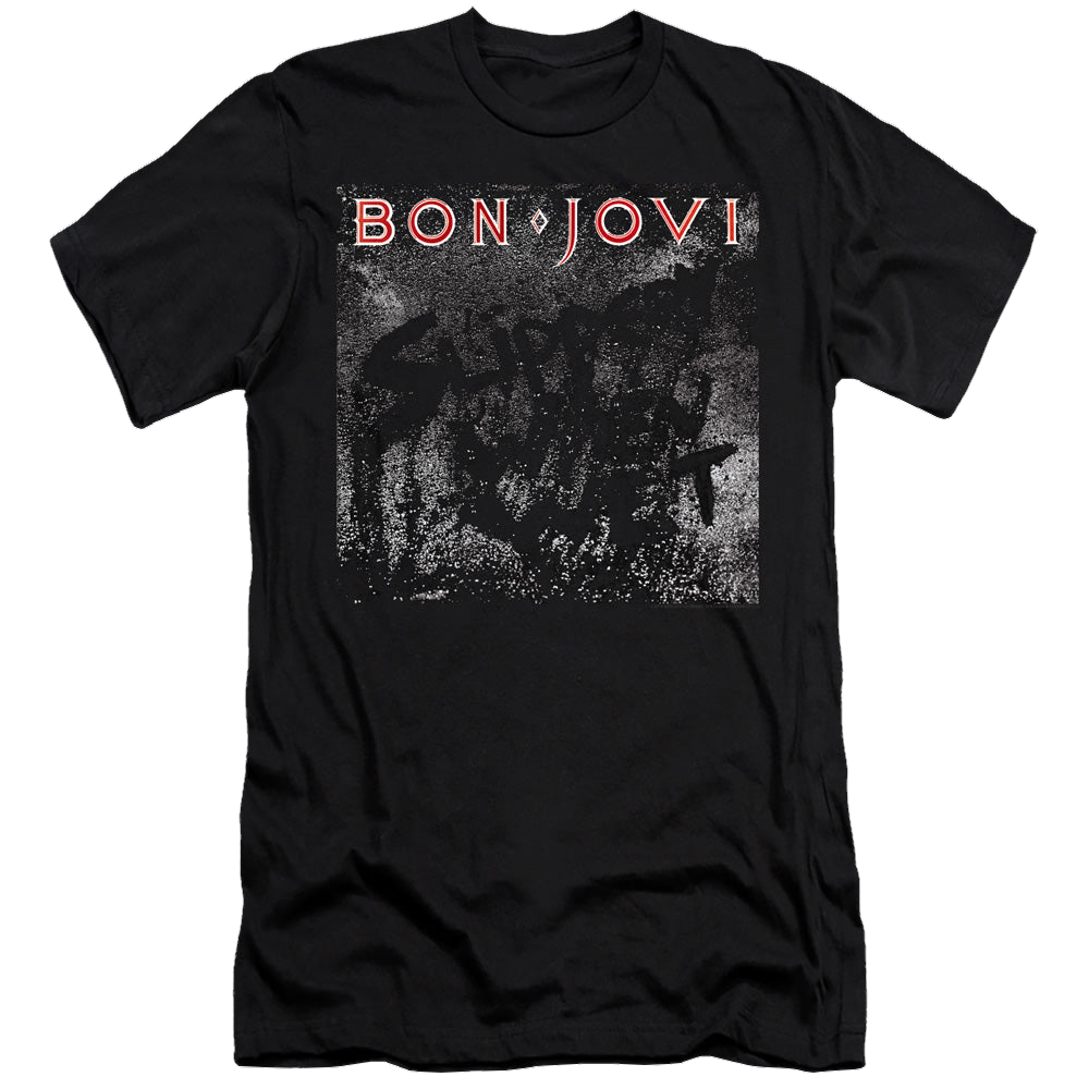 Bon Jovi Slippery Cover - Men's Premium Slim Fit T-Shirt Hoodie, Sweatshirt | ZylaModa.com