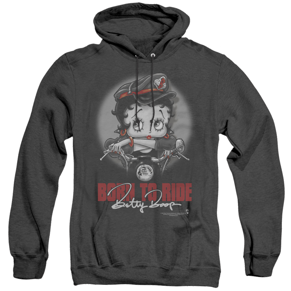 Betty Boop Born To Ride - Heather Pullover Hoodie T-Shirts, Sweatshirt | ZylaModa.com