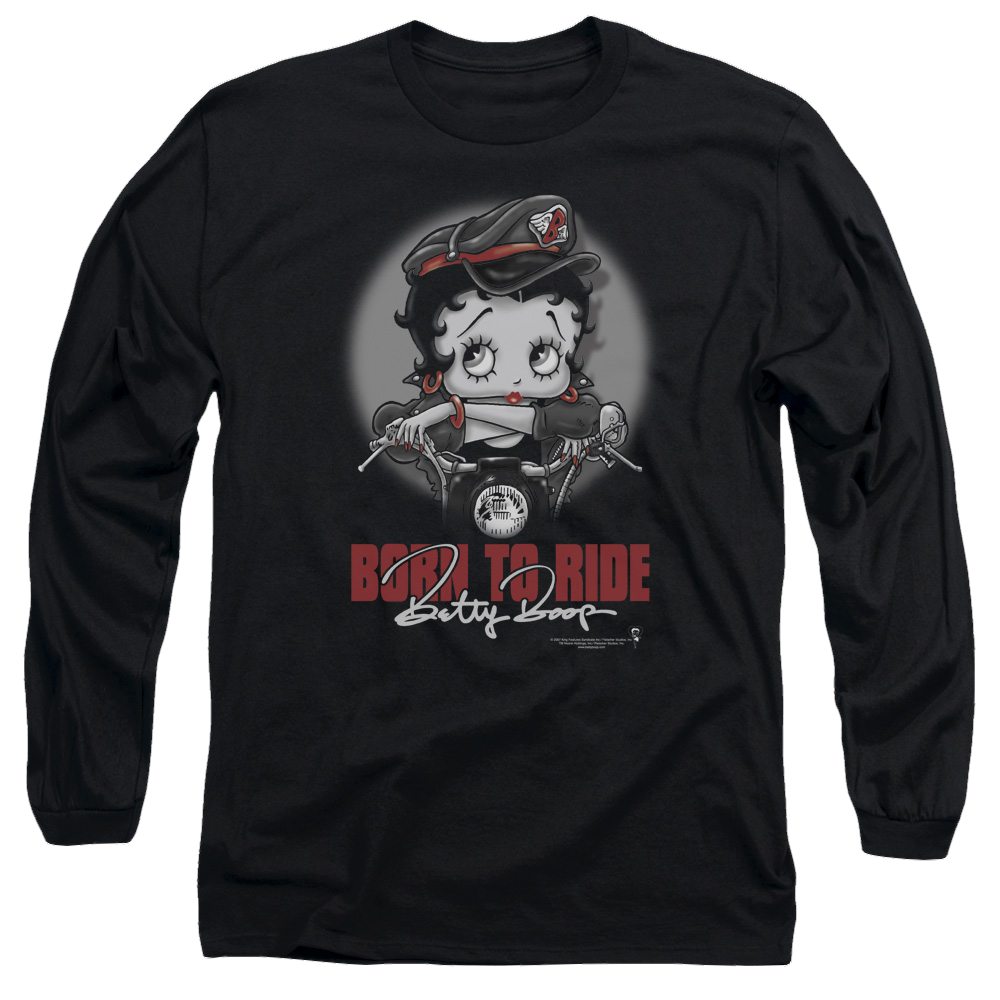 Betty Boop Born To Ride - Men's Long Sleeve T-Shirt Hoodie, Sweatshirt | ZylaModa.com