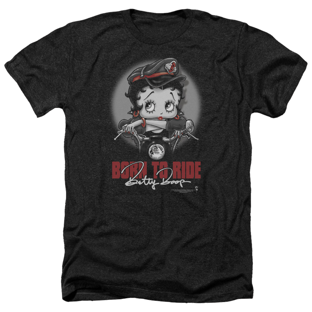Betty Boop Born To Ride - Men's Heather T-Shirt Hoodie, Sweatshirt | ZylaModa.com