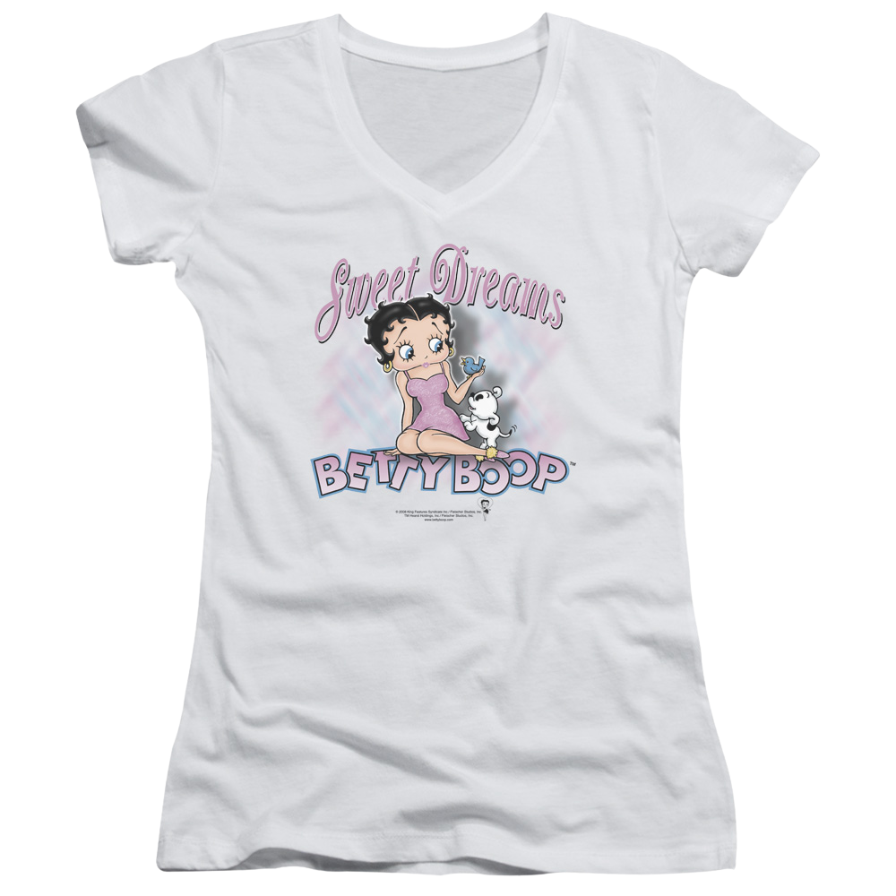 Betty Boop Sweet Dreams - Juniors V-Neck T-Shirt Hoodie, Sweatshirt | ZylaModa.com