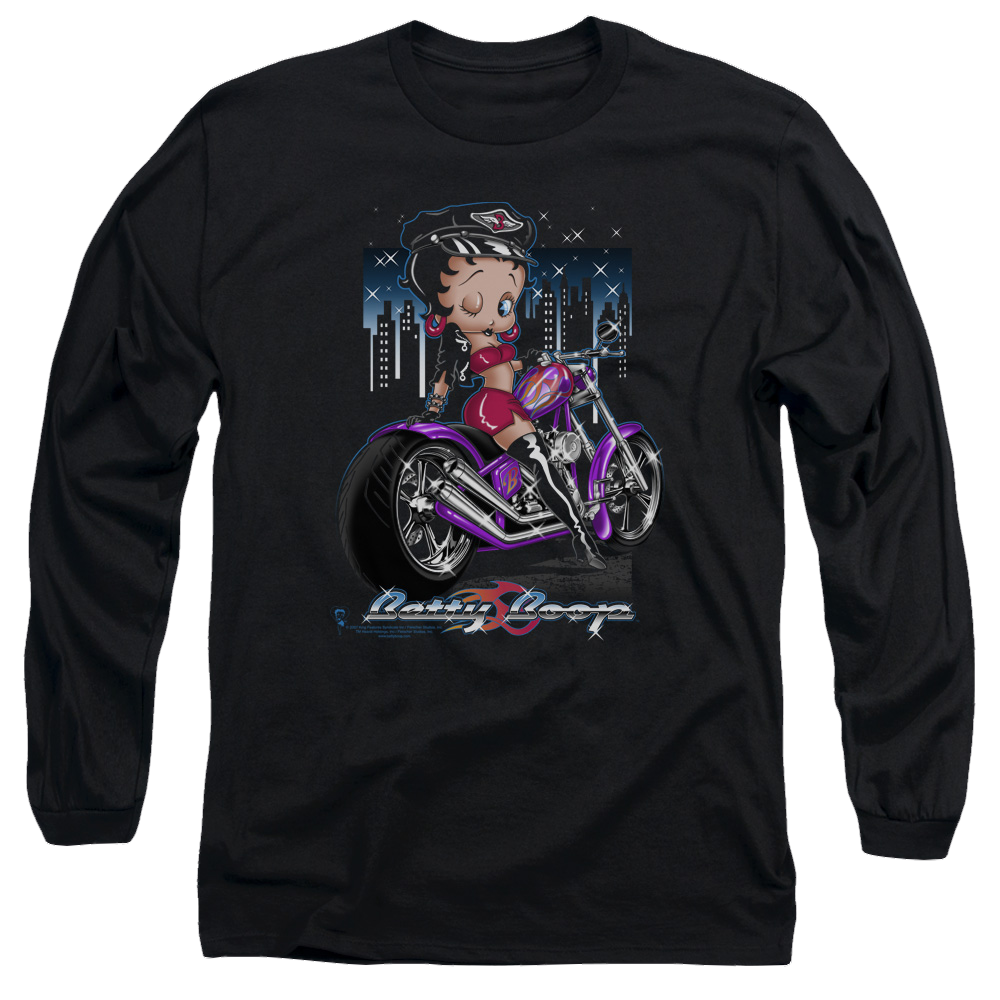 Betty Boop City Chopper - Men's Long Sleeve T-Shirt Hoodie, Sweatshirt | ZylaModa.com