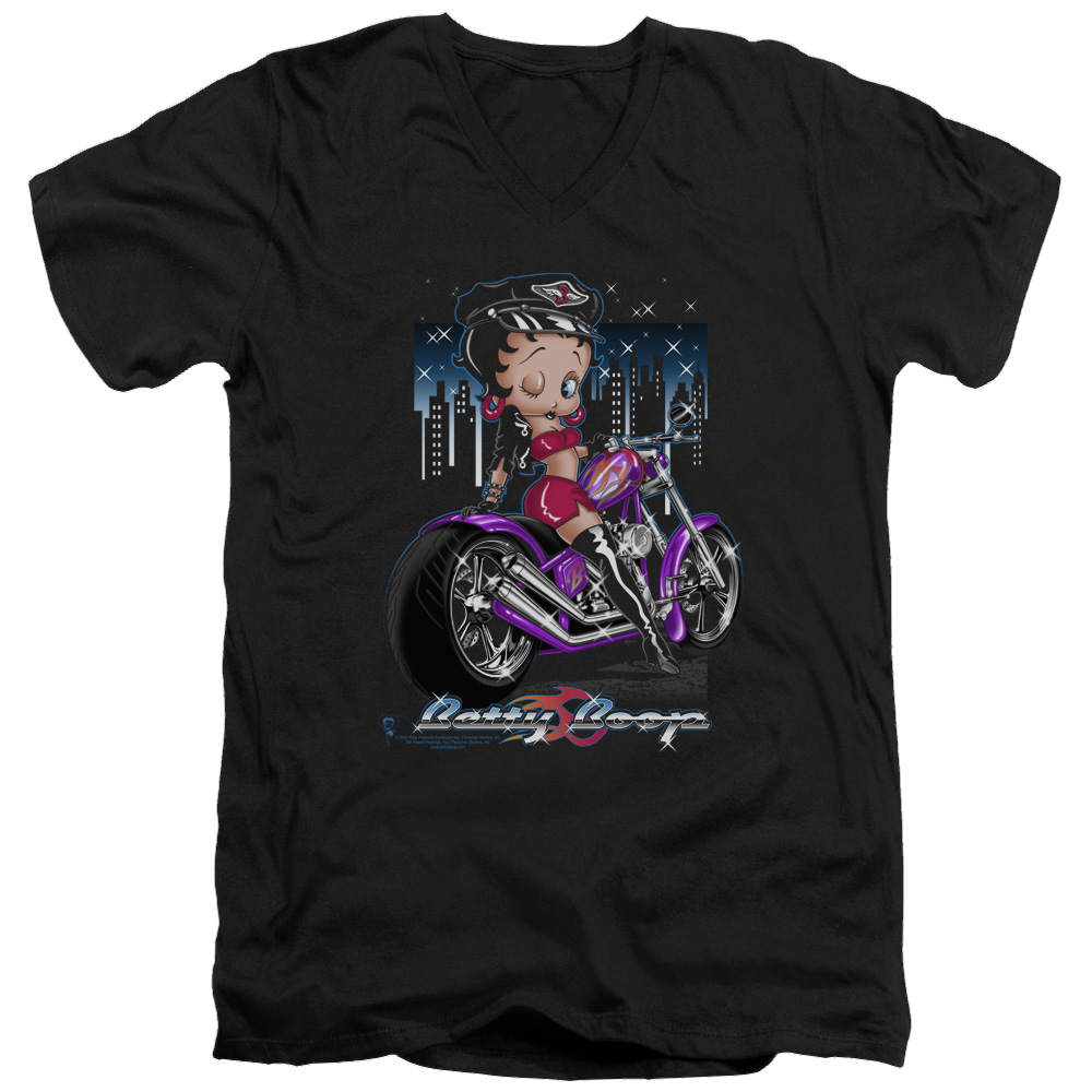 Betty Boop City Chopper - Men's V-Neck T-Shirt Hoodie, Sweatshirt | ZylaModa.com