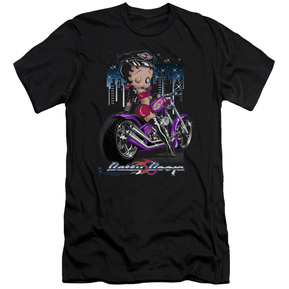 Betty Boop City Chopper - Men's Premium Slim Fit T-Shirt Hoodie, Sweatshirt | ZylaModa.com