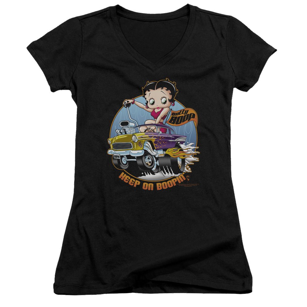 Betty Boop Keep On Boopin - Juniors V-Neck T-Shirt Hoodie, Sweatshirt | ZylaModa.com