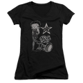 Betty Boop With The Band - Juniors V-Neck T-Shirt Hoodie, Sweatshirt | ZylaModa.com