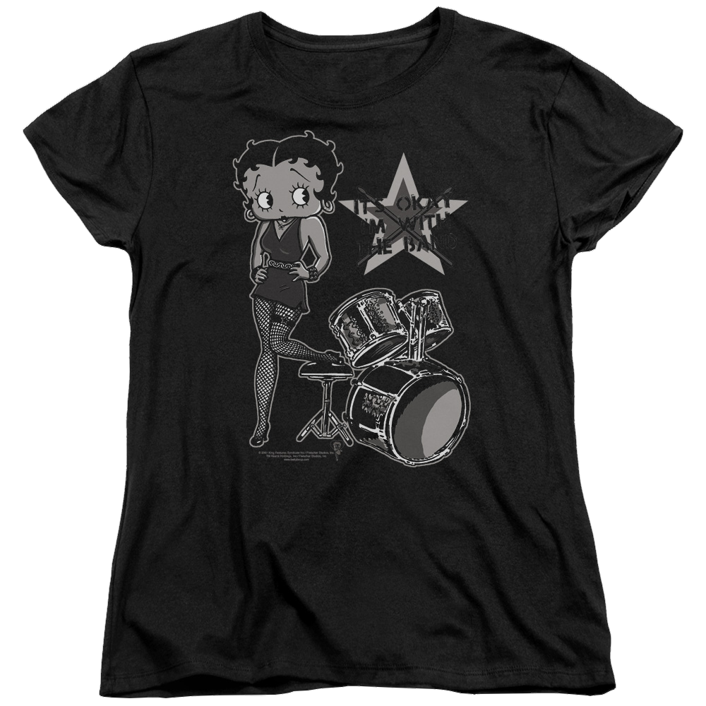 Betty Boop With The Band - Women's T-Shirt Hoodie, Sweatshirt | ZylaModa.com