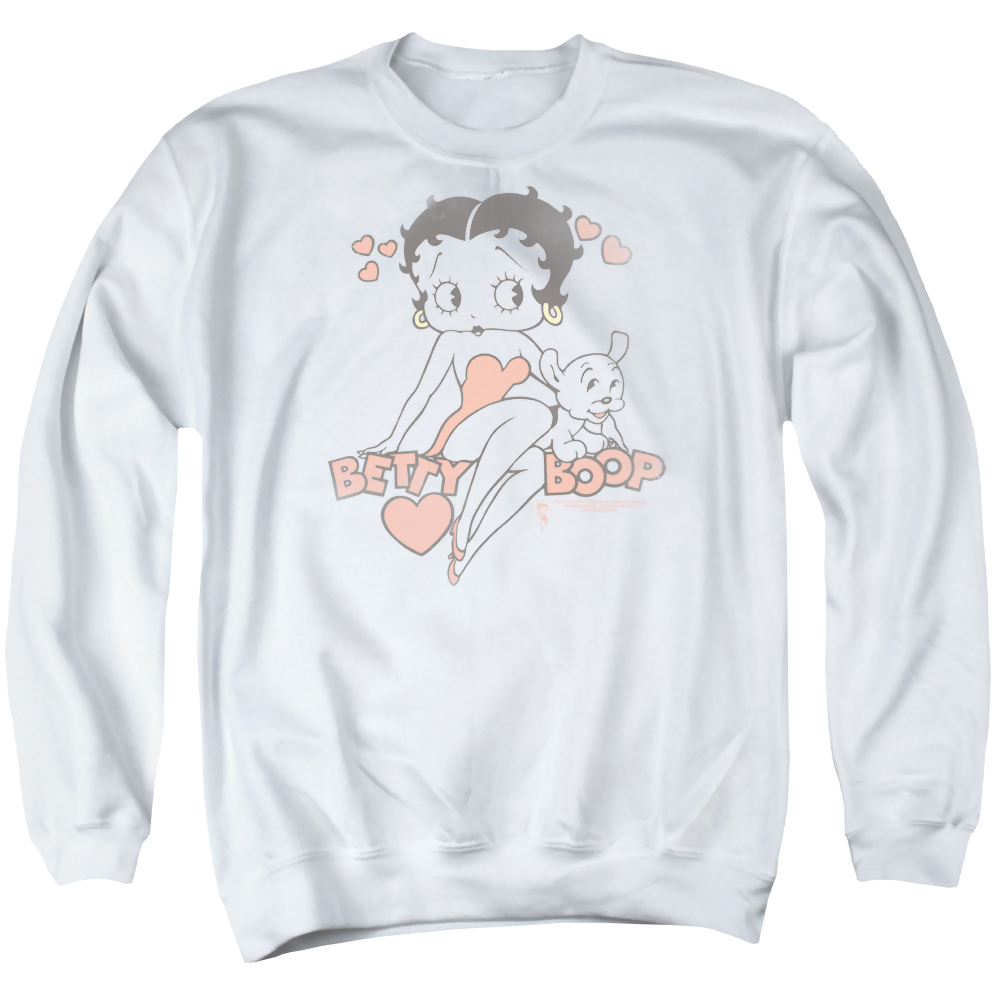 Betty Boop Classic With Pup - Men's Crewneck Sweatshirt T-Shirts, Hoodie | ZylaModa.com