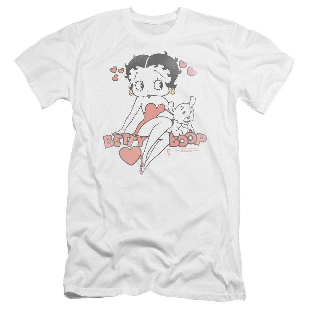Betty Boop Classic With Pup - Men's Premium Slim Fit T-Shirt Hoodie, Sweatshirt | ZylaModa.com
