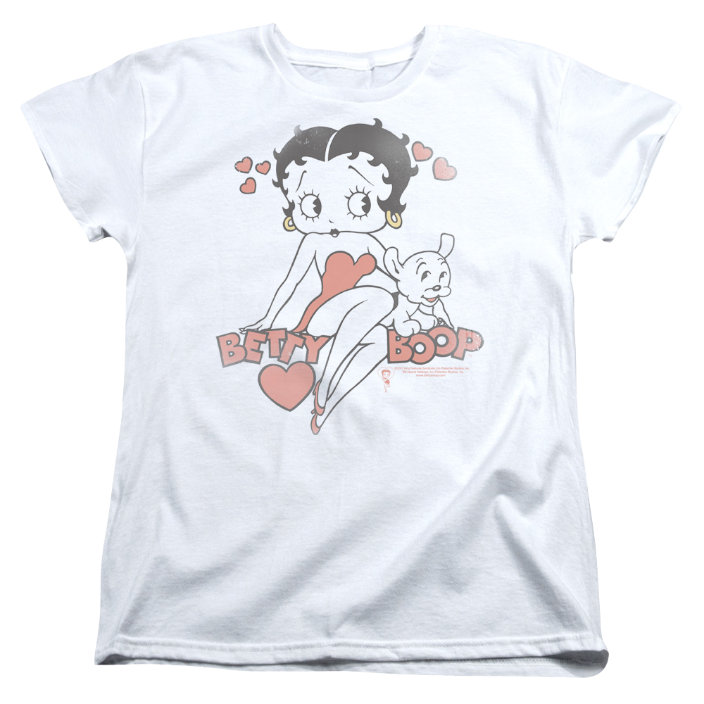 Betty Boop Classic With Pup - Women's T-Shirt Hoodie, Sweatshirt | ZylaModa.com
