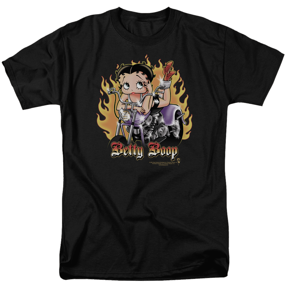 Betty Boop Biker Flames Boop - Men's Regular Fit T-Shirt Hoodie, Sweatshirt | ZylaModa.com