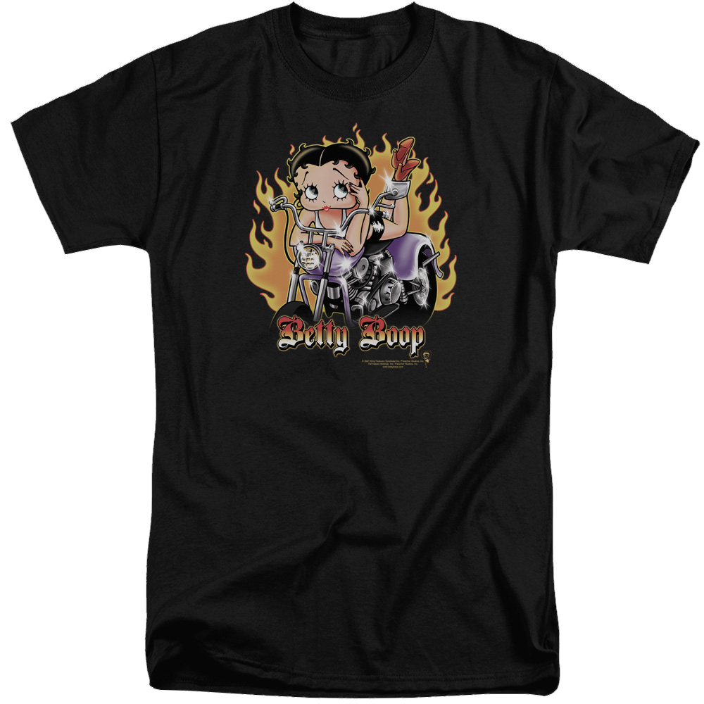 Betty Boop Biker Flames Boop - Men's Tall Fit T-Shirt Hoodie, Sweatshirt | ZylaModa.com