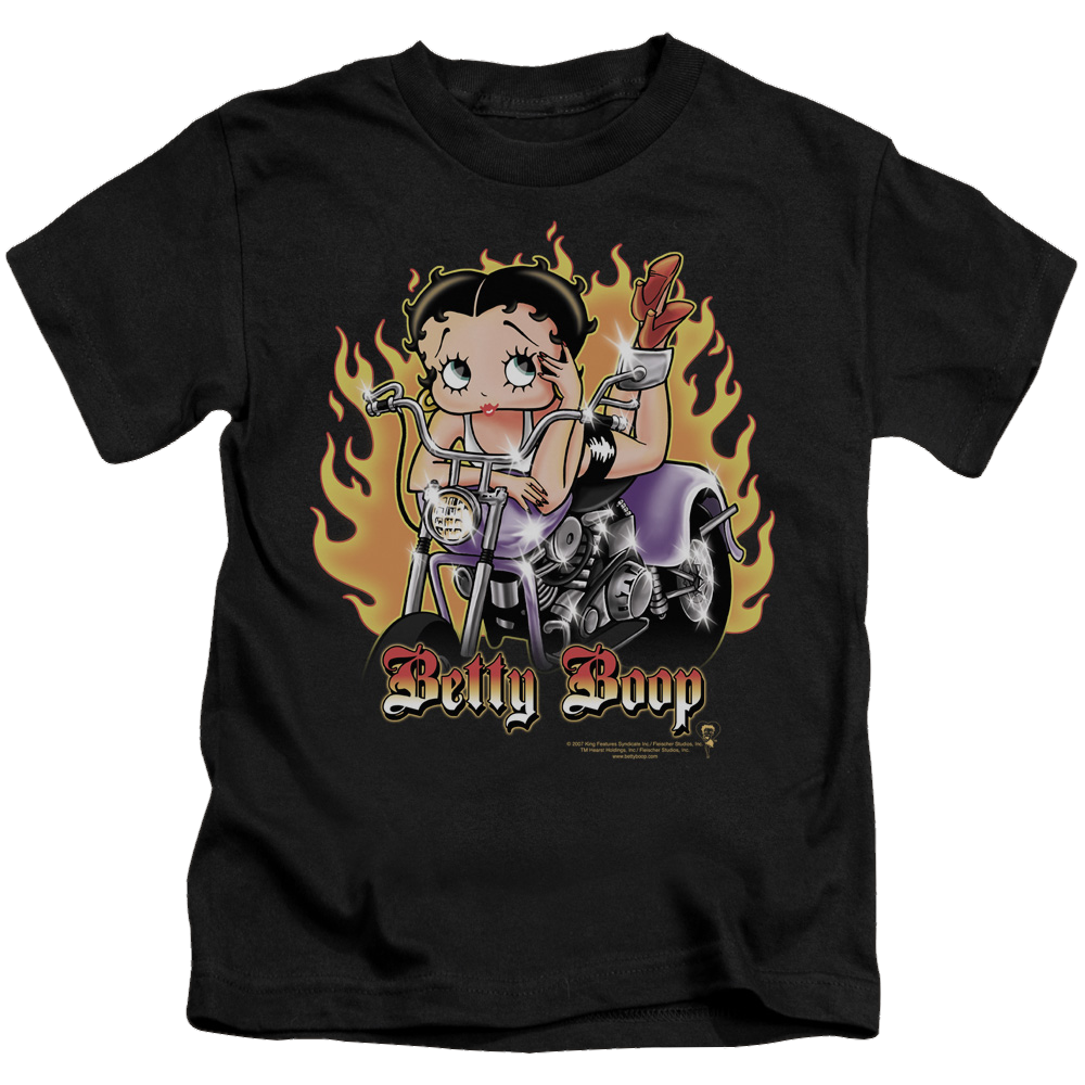 Betty Boop Biker Flames Boop - Kid's T-Shirt Hoodie, Sweatshirt | ZylaModa.com