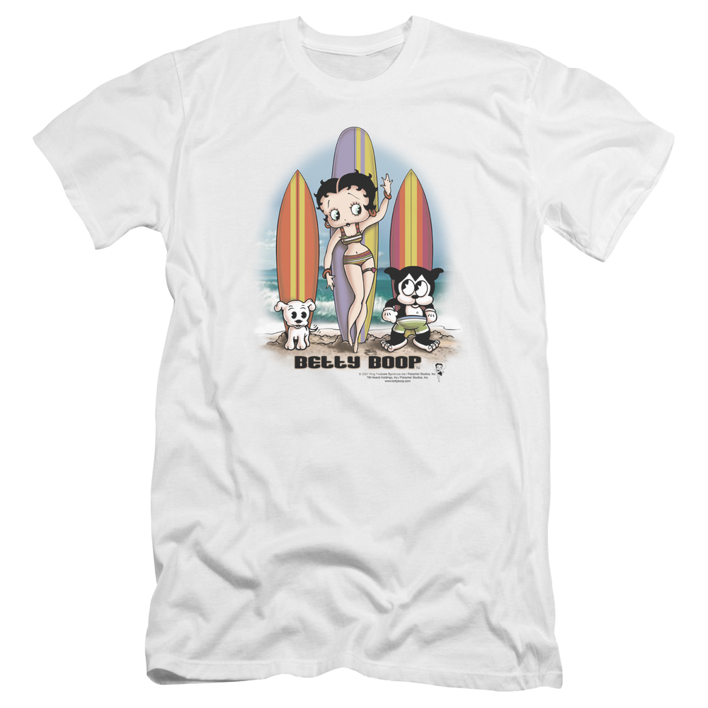 Betty Boop Surfers - Men's Premium Slim Fit T-Shirt Hoodie, Sweatshirt | ZylaModa.com