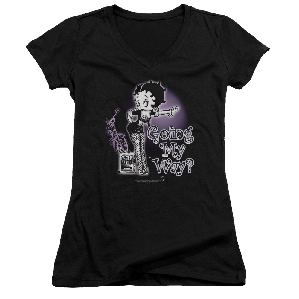 Betty Boop My Way - Juniors V-Neck T-Shirt Hoodie, Sweatshirt | ZylaModa.com