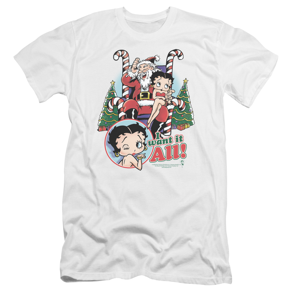 Betty Boop I Want It All - Men's Premium Slim Fit T-Shirt Hoodie, Sweatshirt | ZylaModa.com