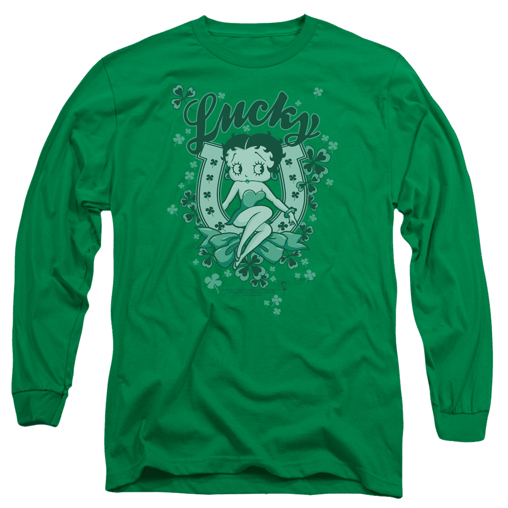 Betty Boop Lucky Boop - Men's Long Sleeve T-Shirt Hoodie, Sweatshirt | ZylaModa.com