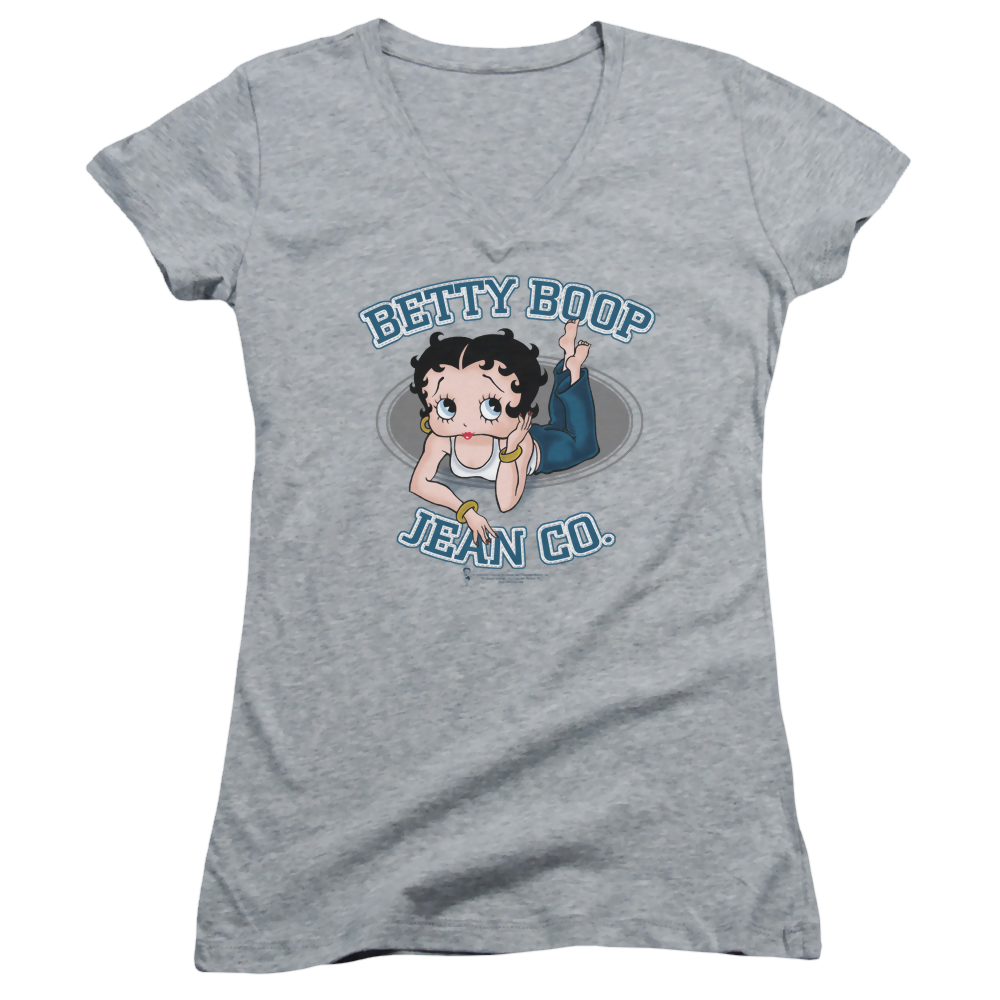 Betty Boop Jean Co - Juniors V-Neck T-Shirt Hoodie, Sweatshirt | ZylaModa.com
